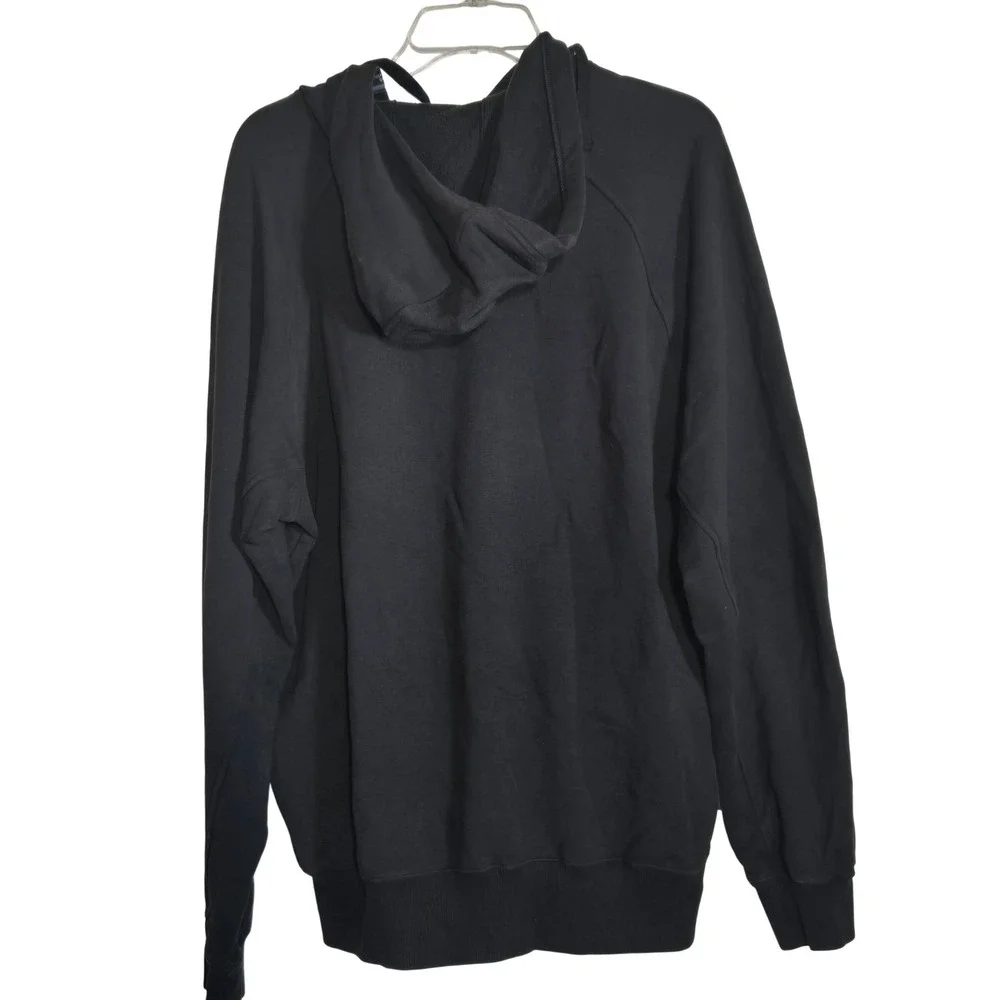 Adidas‎ Mens Hoodie Black Embroidered Logo Pullover Fleece Sweatshirt Medium